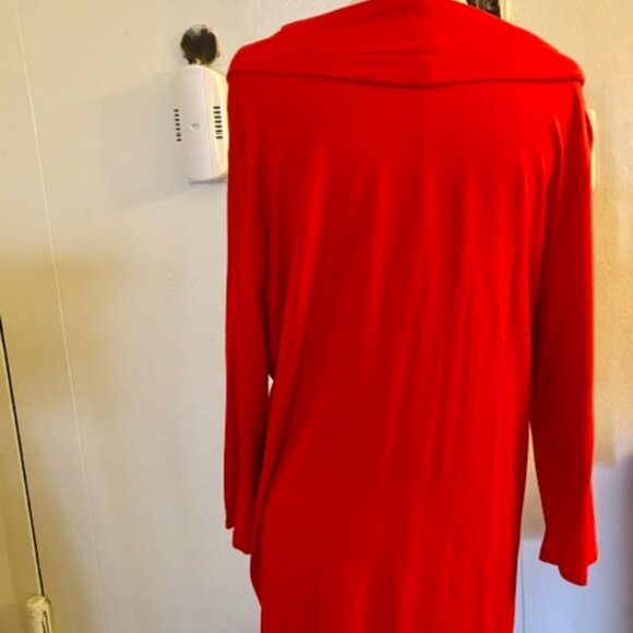 Women's Kenneth Cole Red Tunic with Cowl Neck - Picture 3 of 5